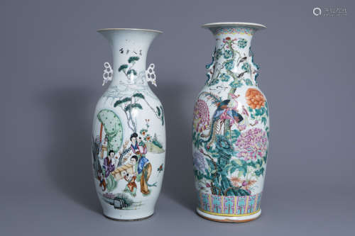 Two Chinese famille rose vases, 19th/20th C.