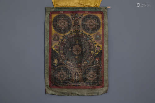 A 'mandala' thangka, Tibet, 19th/20th C.