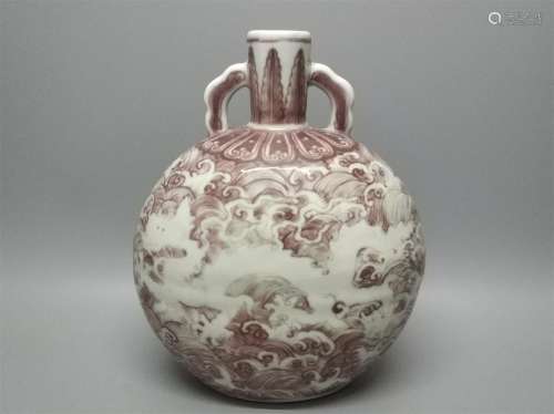 A Chinese Iron-Red Glazed Porcelain Vase