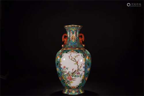 A Chinese Famille-Rose Porcelain Vase