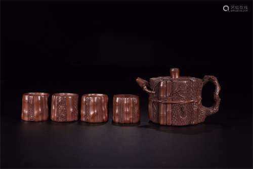 A Set of Chinese Yixing Clay Tea Set