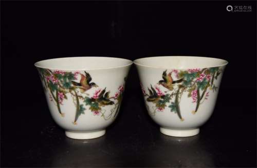 A Pair of Chinese Enamel Glazed Porcelain Bowls