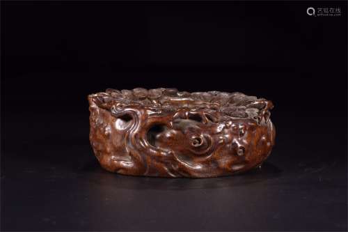 A Chinese Carved Bamboo Brush Washer