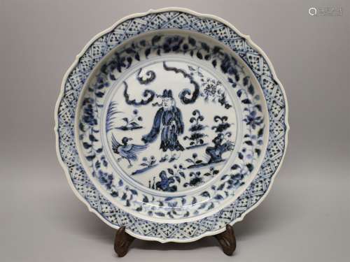 A Chinese Blue and White Porcelain Plate