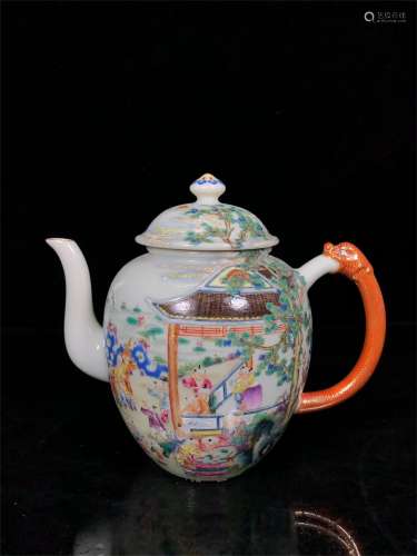 A Chinese Famille-Rose Porcelain Tea Pot