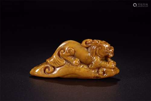 A Chinese Carved Tianhuang Decoration