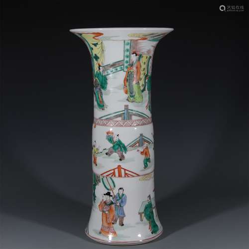 A Chinese Wu-Cai Glazed Porcelain Vase