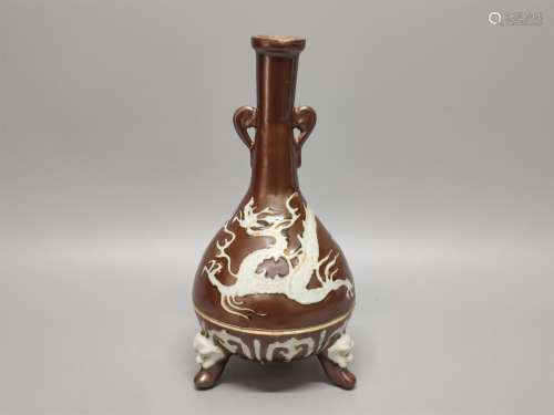 A Chinese Brown Glazed Porcelain Incense Burner