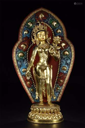 A Chinese Gilt Bronze Figure of Buddha