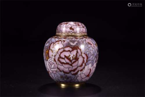 A Chinese Bronze Cloisonne Jar with Cover