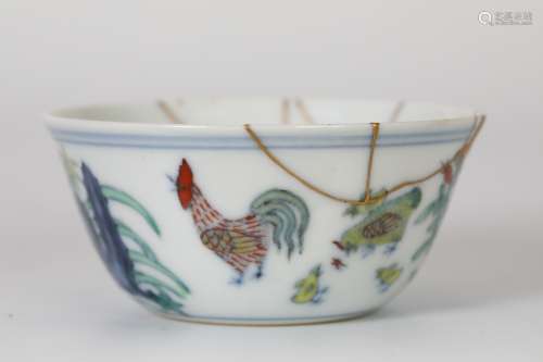 doucai chicken pot cup