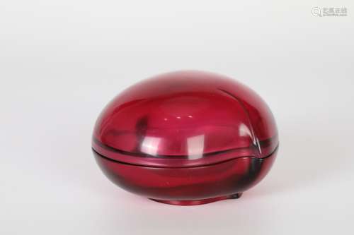 Ruby red glass box