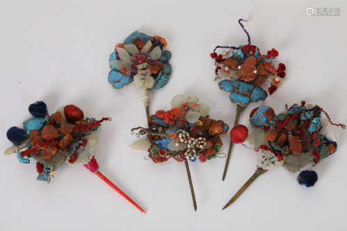 qing  Cuiyu hairpin one group (5 hairpins)