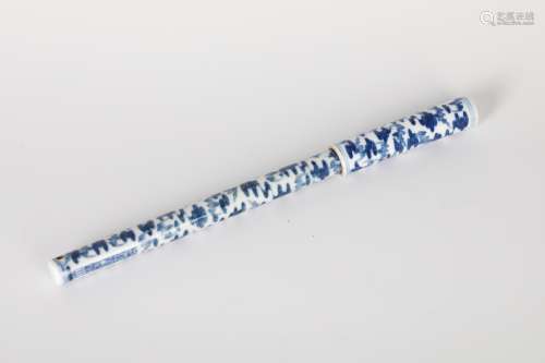 Blue and white, writing brush