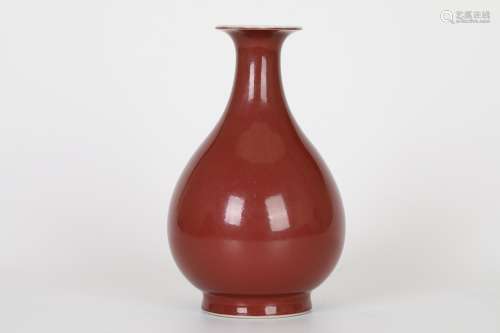 Jade spring vase with red glaze