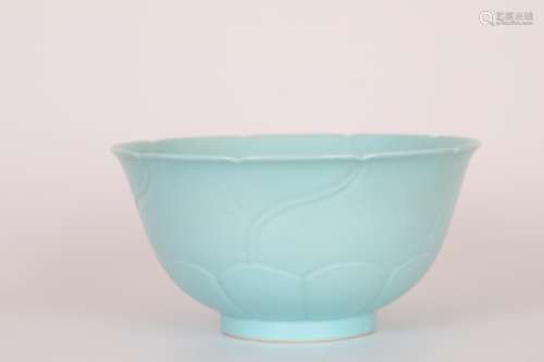 Turquoise green glaze bowl