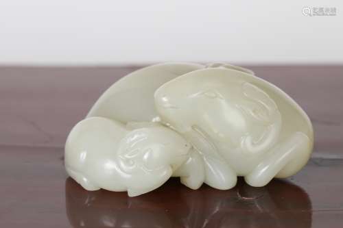 White Jade Double Sheep Handle pieces