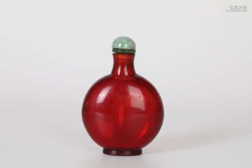 Ruby red glazed snuff bottle