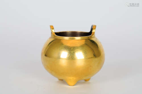 Bronze gold incense burner