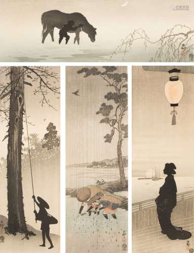 Lot: 7 Farbholzschnitte von Ohara Koson/Shoson (1877–1945)