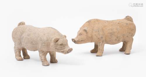 1 Paar Terrakotta-Schweine