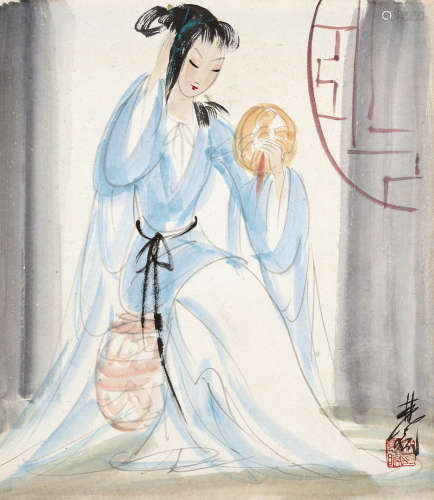 林风眠（1900～1991） 晨妆 镜片 设色纸本