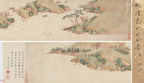 陆包山（1496～1576） 平湖秋色 手卷 设色纸本