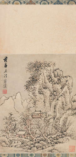 蓝瑛（1585～1664） 仿范华原山水 立轴 设色纸本