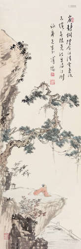 溥儒（1896～1963） 诗思满汀洲 立轴 设色纸本