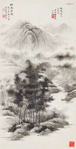 徐邦达（1911～2012） 1948年作 竹林清趣 立轴 水墨绢本