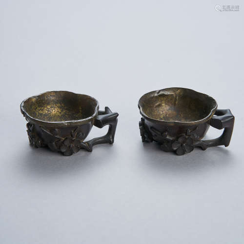 A Pair of Zitan Libation Cups