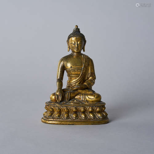 A Tibeto-Chinese Gilt-Bronze Shakyamuni