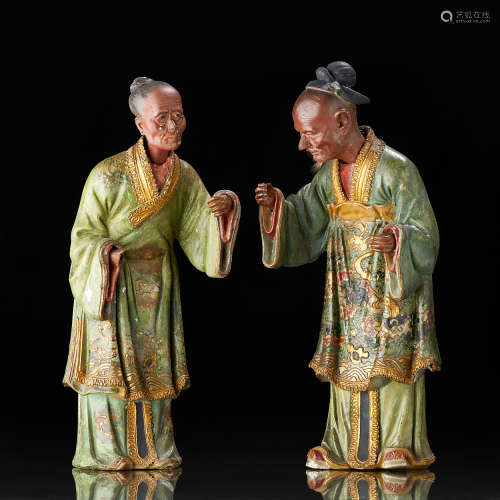 A Pair of Chinese 'Nodding Head' Figures