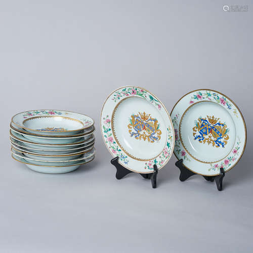 A Set of Twelve Armorial Plates