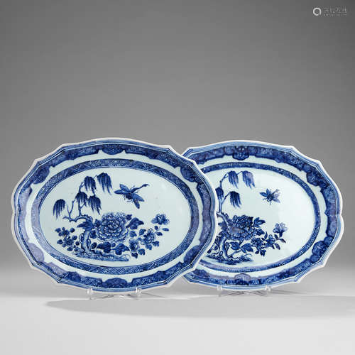 A Pair of Blue and White Dishes