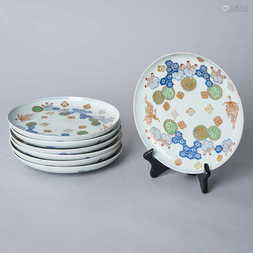 A Set of Seven Japanese Plates