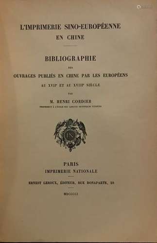 CORDIER, Henri (1849 1925)