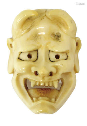 舊日本骨雕面具