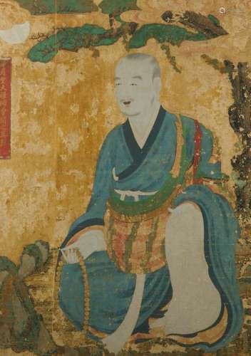 China, 18th century Buddha Painting transposed on …