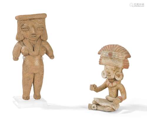 Two pre Columbian terracotta statuettes Modern wor…