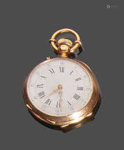 Pocket watch in 18k gold. Enamelled back (enamel a…