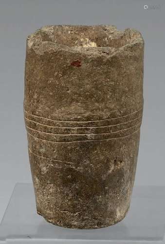 Large mortar, probably shamanic, decorated around …