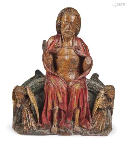 Christ en majesté en bois peint et doré. XVIIe siè…