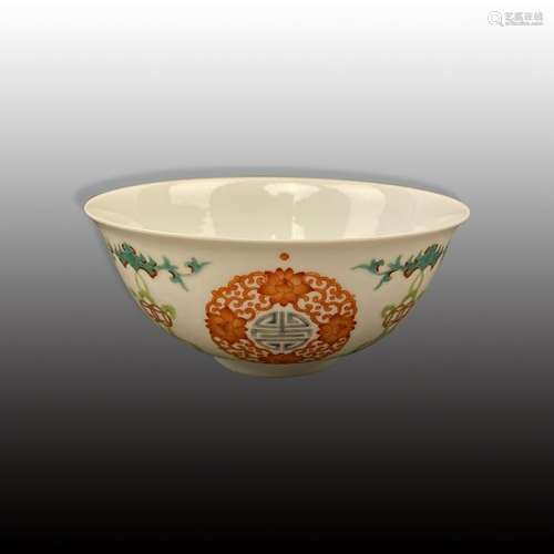 Chinese Famille Rose 'Longevity' Bowl