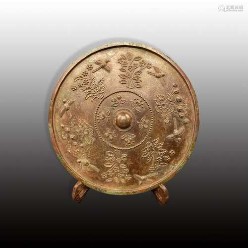 Chinese Archaic Bronze Engraved Mirror