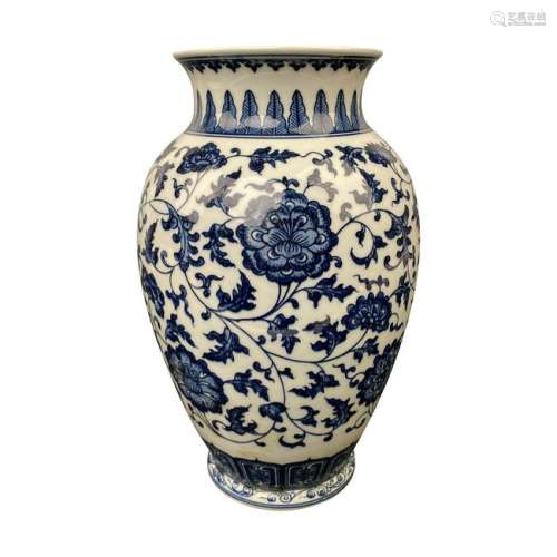 Chinese Blue and White Flower Jar