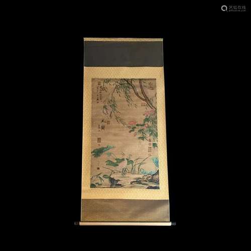 Chinese Hanging Scroll of 'Bird & Flower' Painting