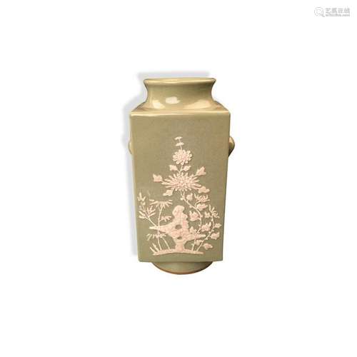 Chinese Hutian Kiln Engraved Vase 'Qianlong' Mark