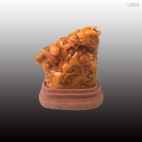 Chinese Shoushang Stone Dragon Seal