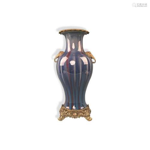 Chinese Flambe-Glazed Vase